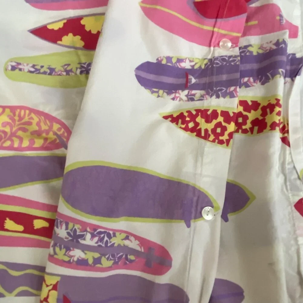 Garnet Hill Cotton Duvet Cover Pink Purple Surfboard Beach Cottage Portugal‎ QN